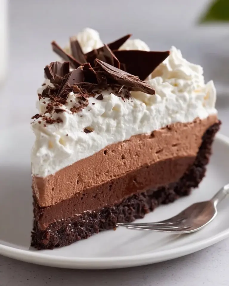 Delicious Mississippi Mud Pie with chocolate and whipped cream