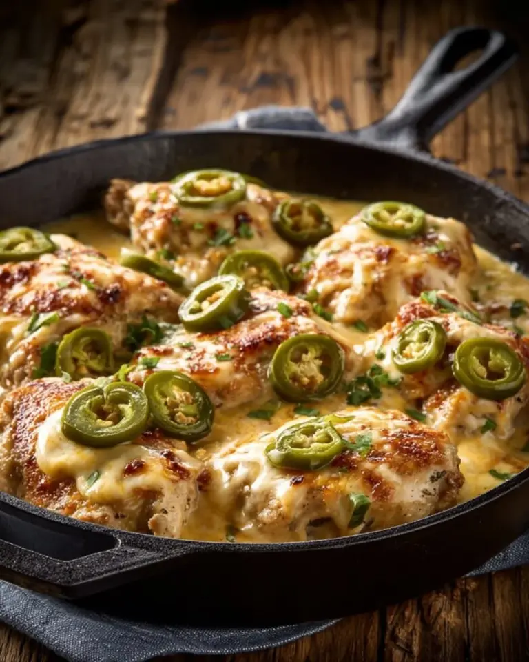 One-Pan Cheesy Jalapeño Chicken served with toppings