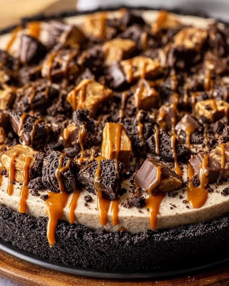 Delicious Oreo Peanut Butter Pie topped with whipped cream and Oreo crumbs