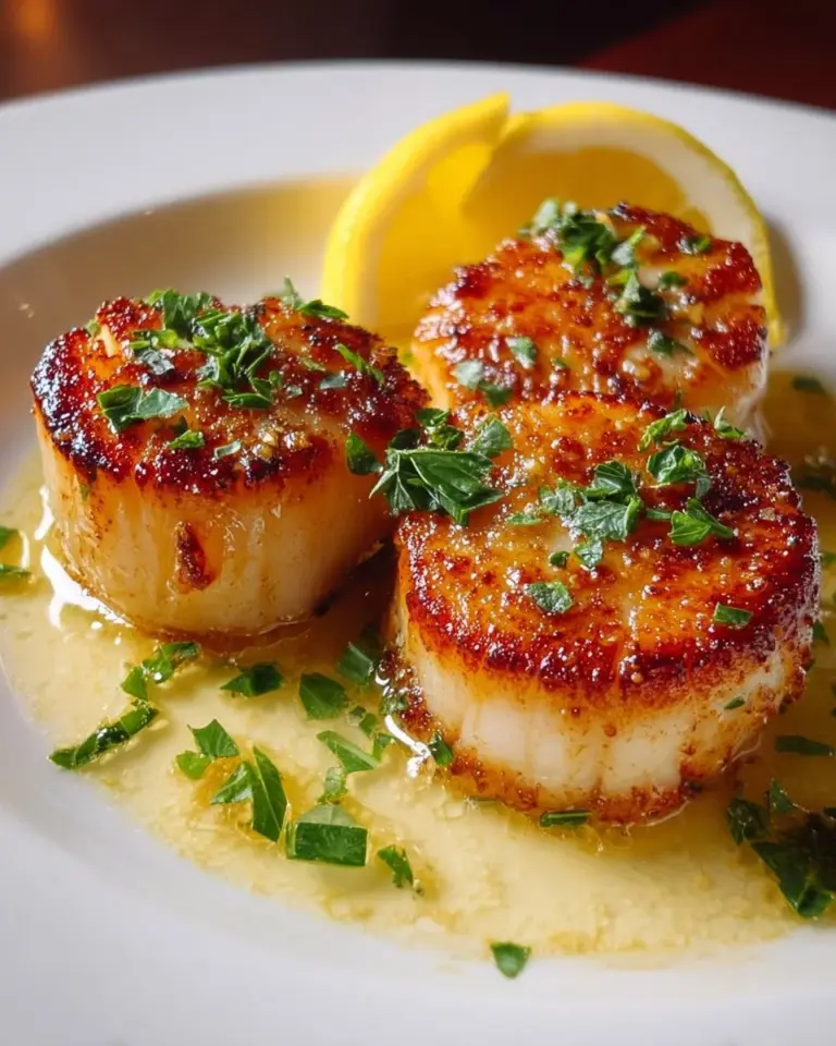 Delicious pan-seared scallops plated elegantly for a gourmet presentation.