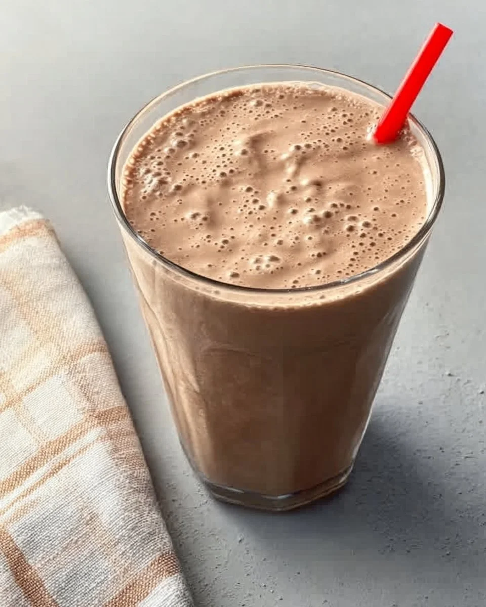 Creamy Peanut Butter Avocado Smoothie in a glass topped with seeds and mint leaves