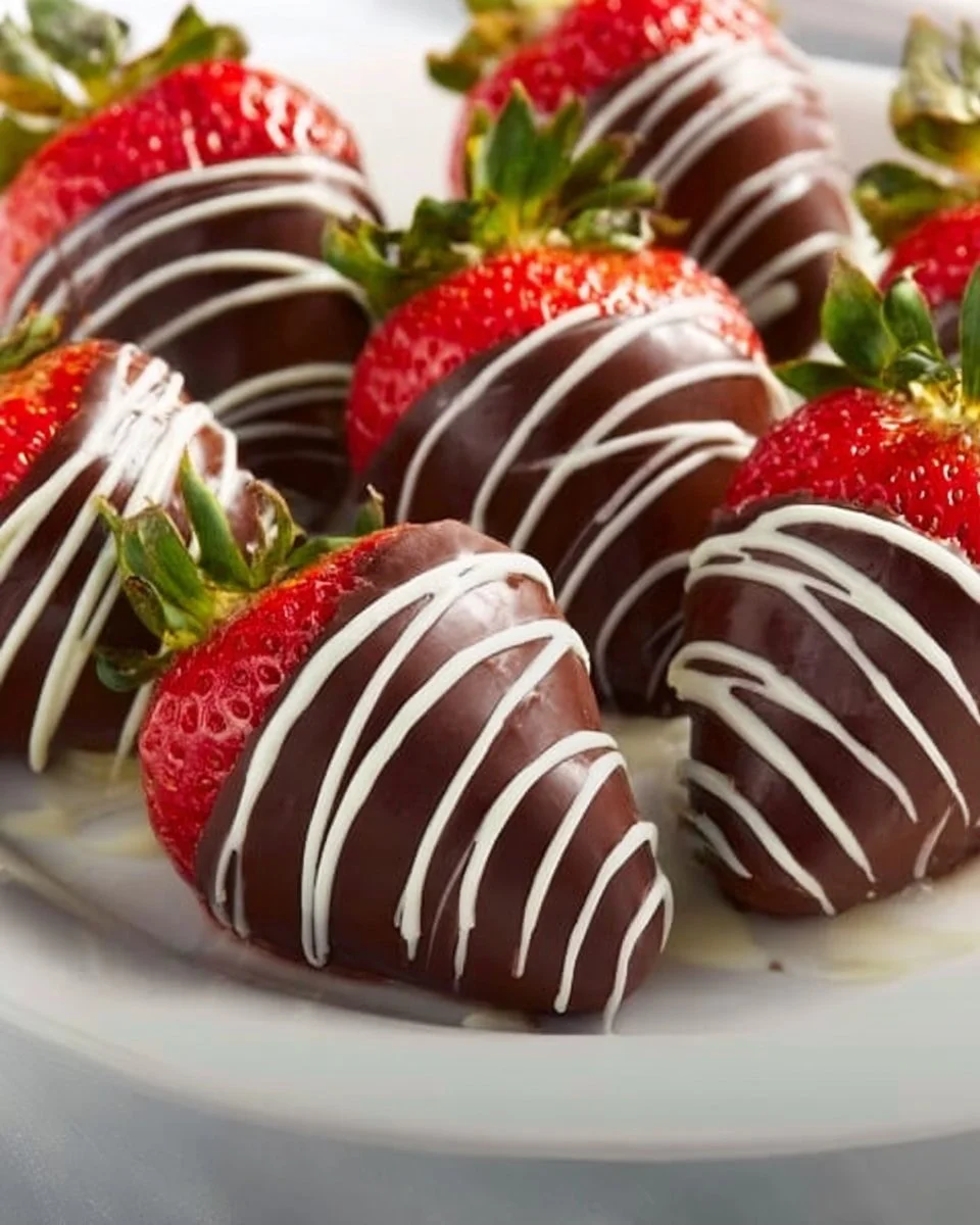 Delicious perfect chocolate covered strawberries ready to enjoy.
