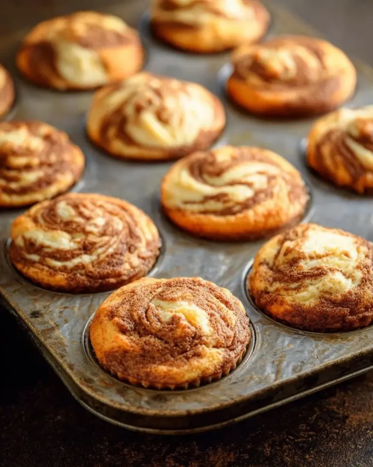 Pumpkin cream cheese swirl muffins topped with a crumbly streusel