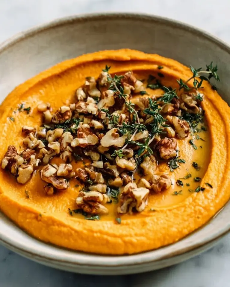 Creamy Pumpkin Whipped Feta Dip served in a bowl with crackers