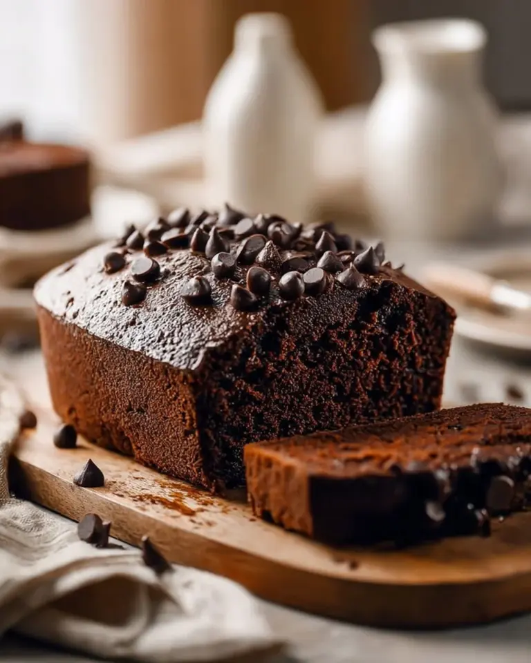 Delicious quick chocolate bread fresh out of the oven