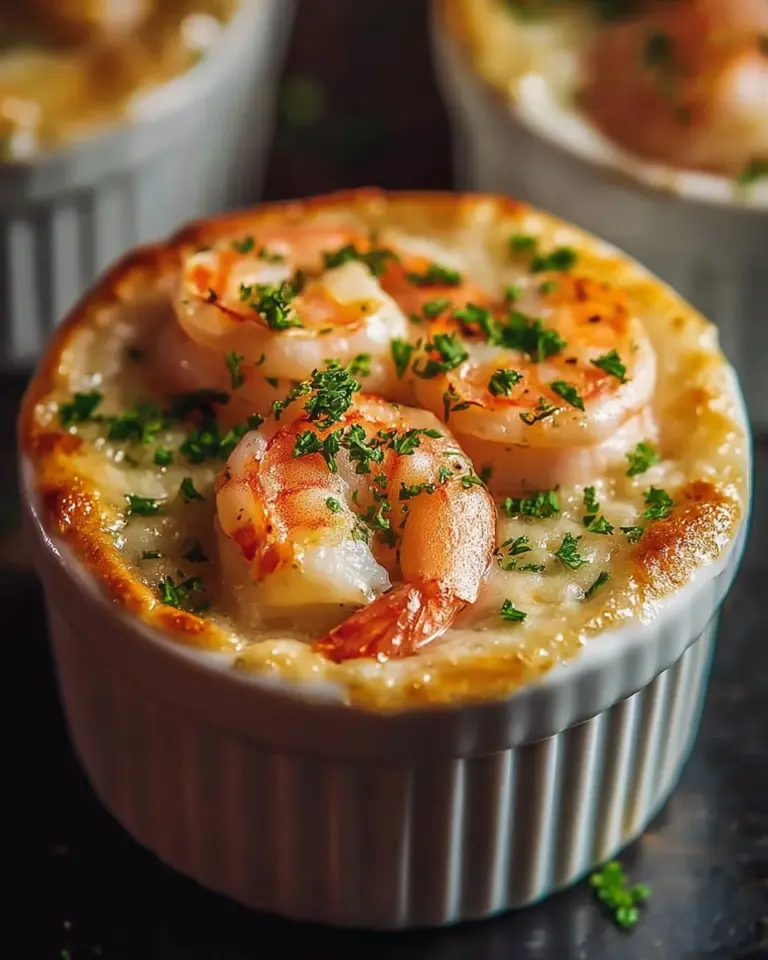 Shrimp and Lobster Cheddar Bay Biscuit Pot Pie with flaky biscuits