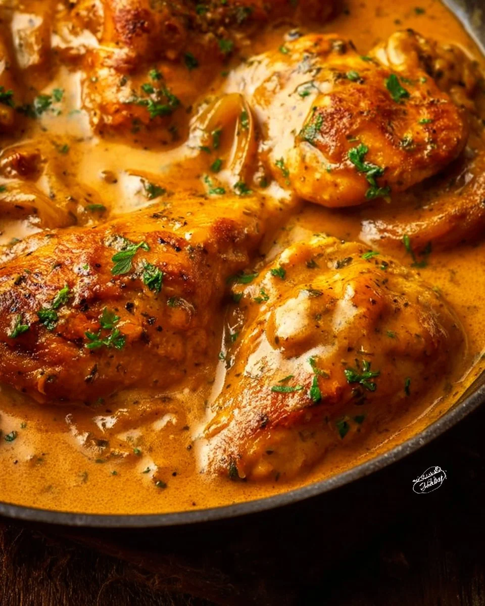 Delicious smothered chicken topped with savory gravy on a plate