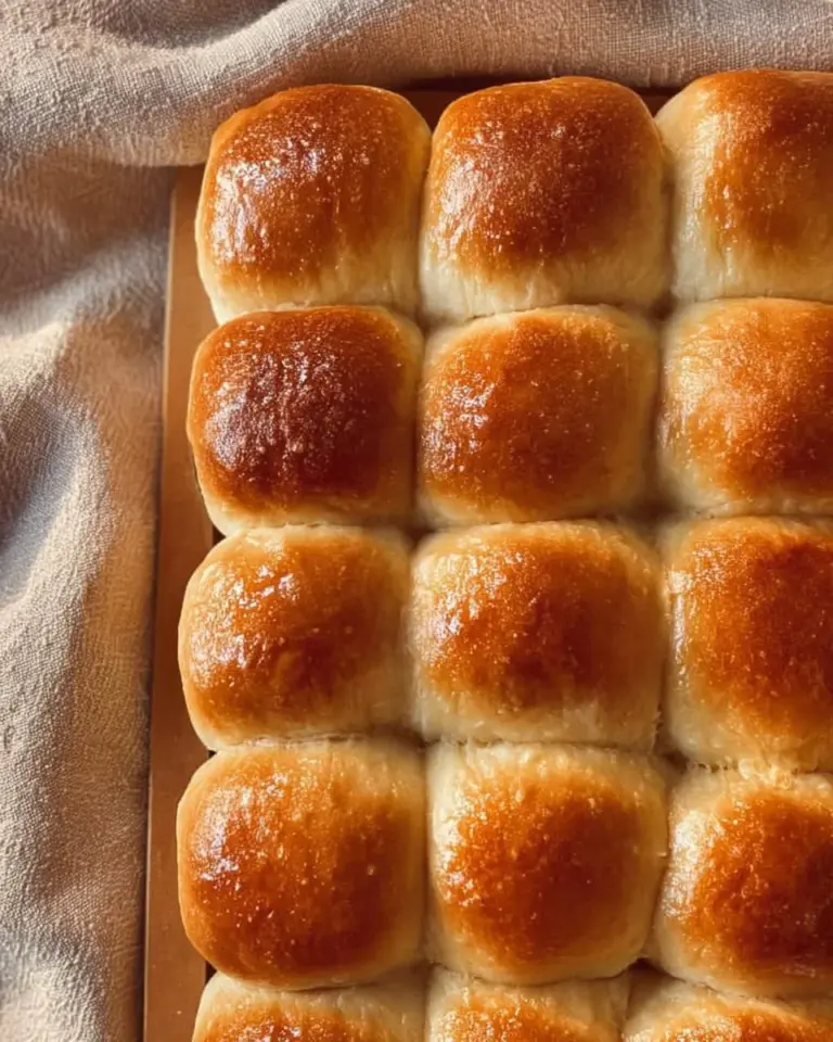 Freshly baked sourdough discard rolls on a wooden board
