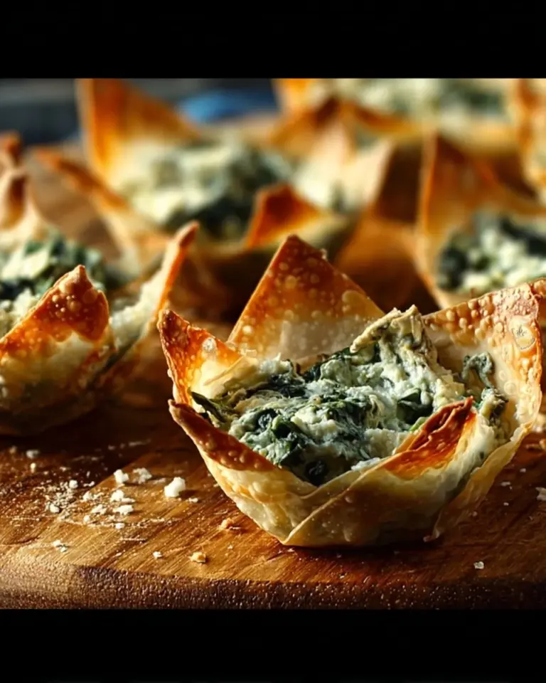 Delicious spinach and artichoke wonton cups served on a platter