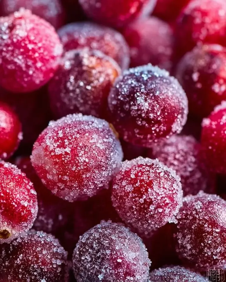 Bowl of sugared cranberries ready for holiday snacking