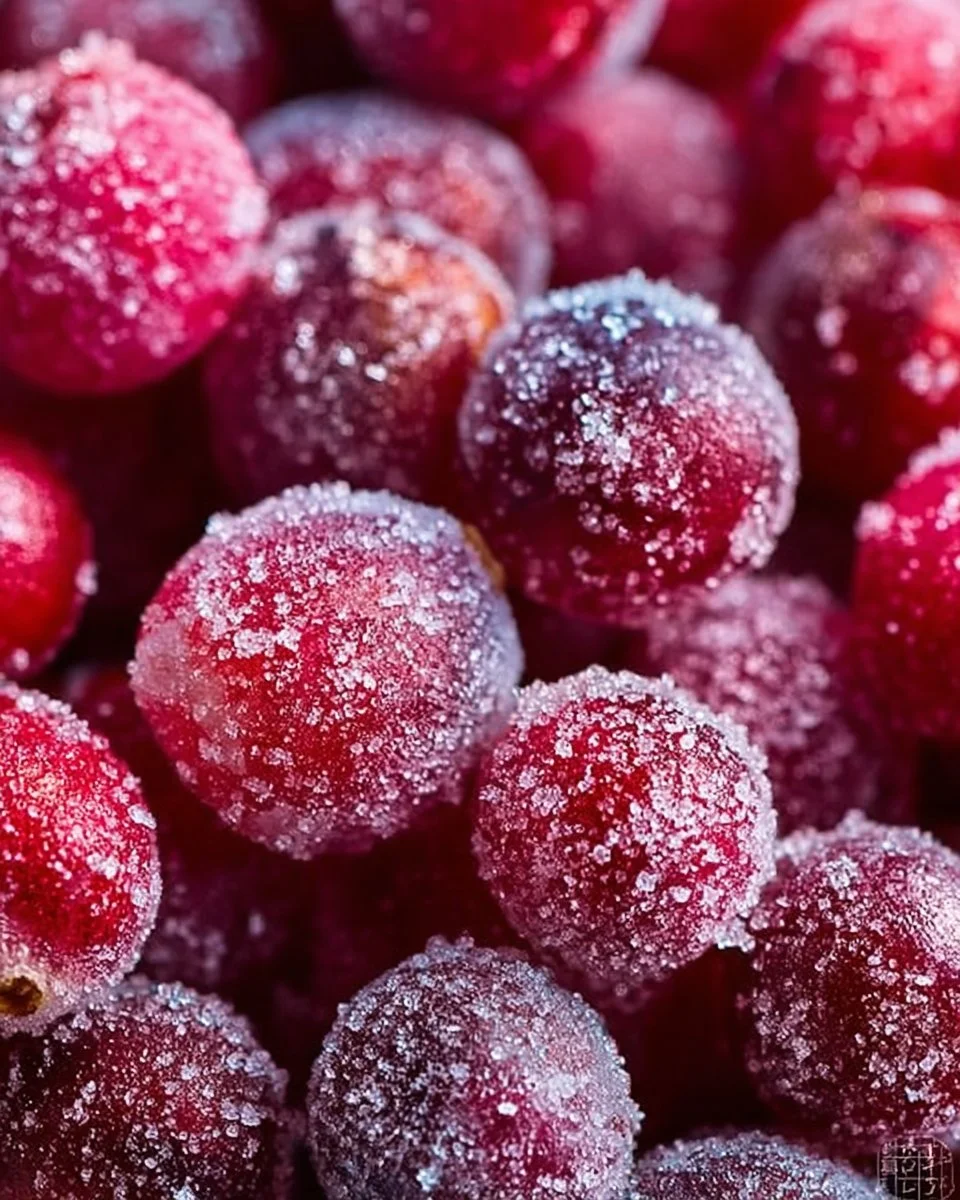 Bowl of sugared cranberries ready for holiday snacking
