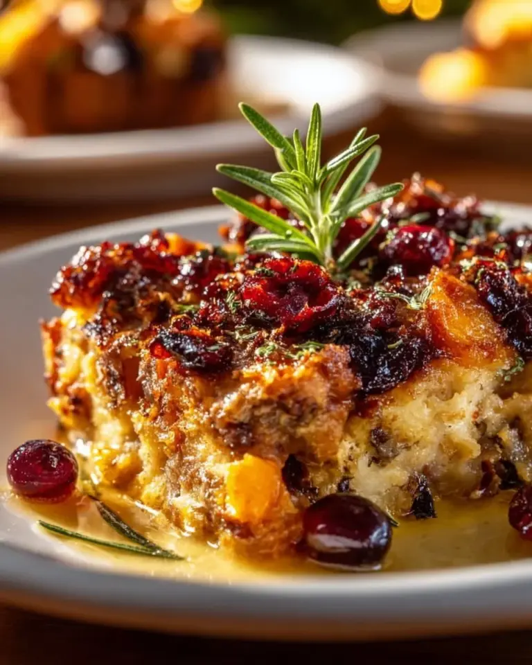 Sweet Potato & Cranberry Gratin baked dish with layers of sweet potatoes and cranberries