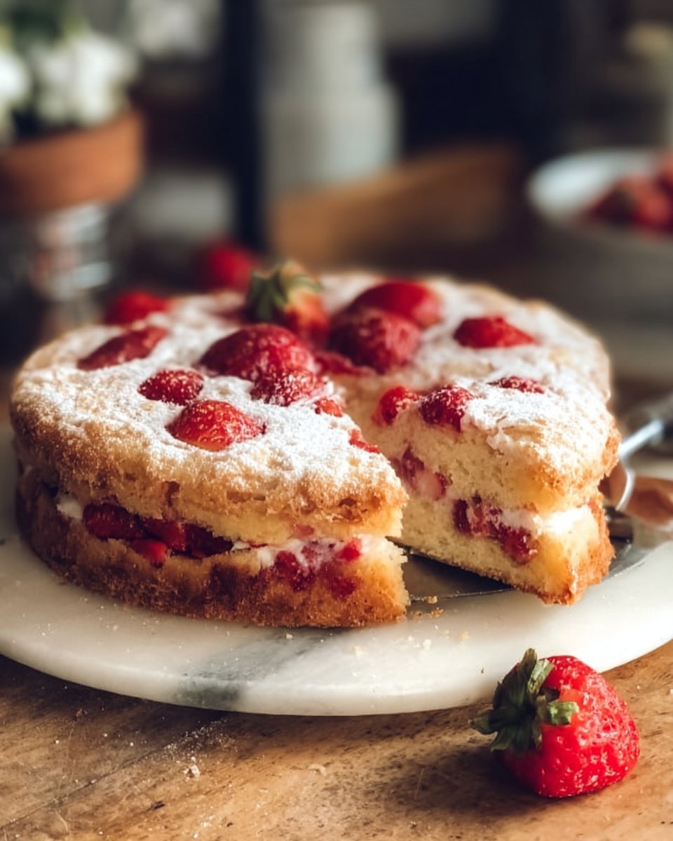 French Strawberry Cake