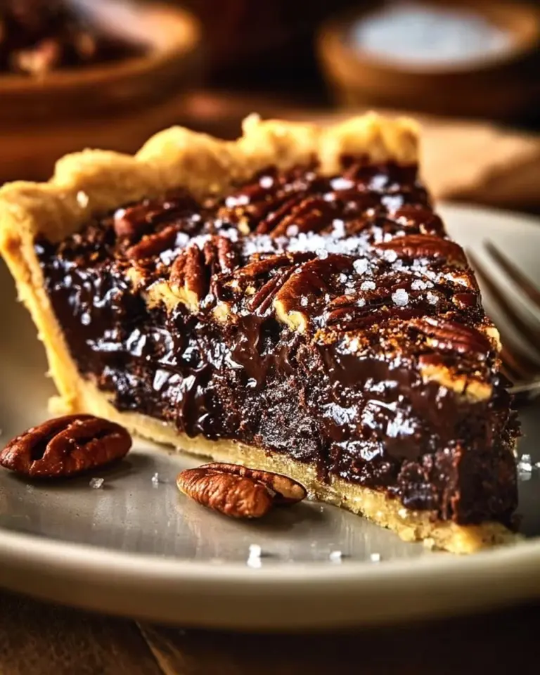 Delicious Texas Chocolate Pecan Pie with rich chocolate and pecans
