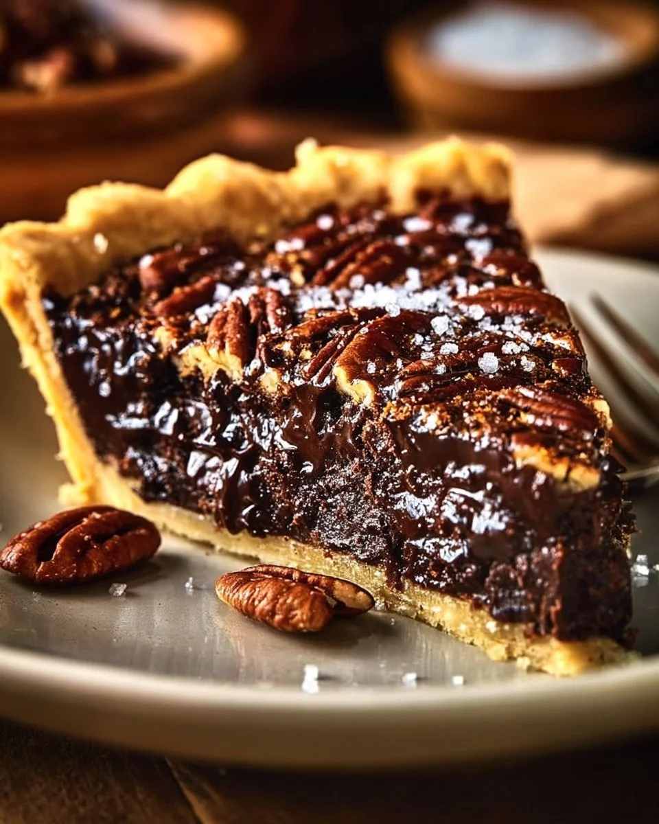 Delicious Texas Chocolate Pecan Pie with rich chocolate and pecans
