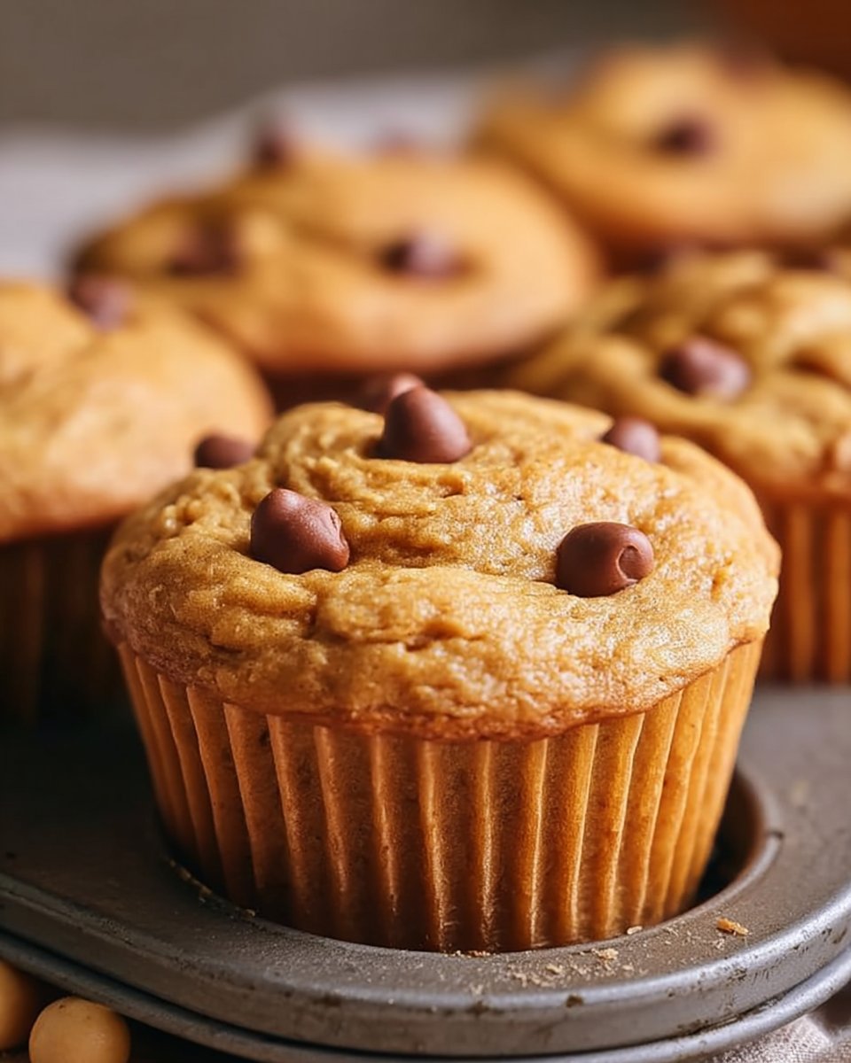 Fluffy Peanut Butter Chickpea Muffins