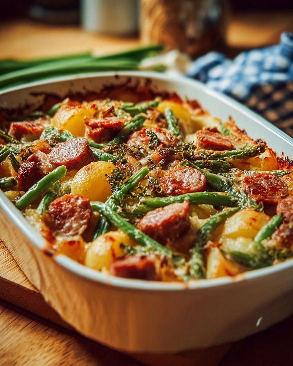 Sausage, Green Bean, and Potato Casserole