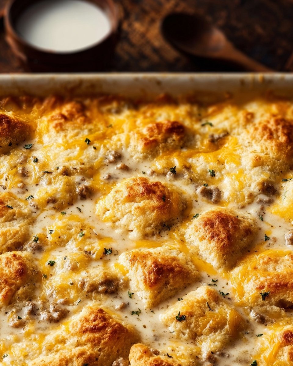 Biscuits and Gravy Casserole – Easy Cracker Barrel Copycat