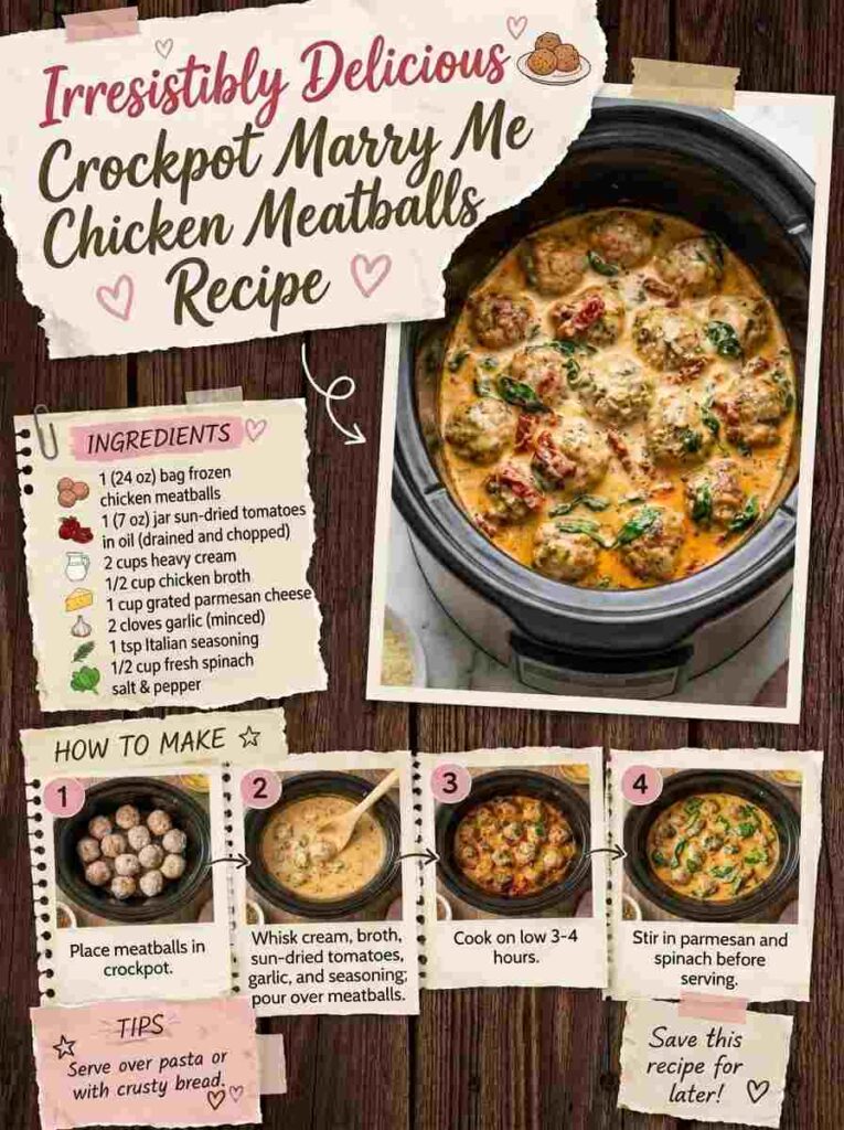 Crockpot Marry Me Chicken Meatballs