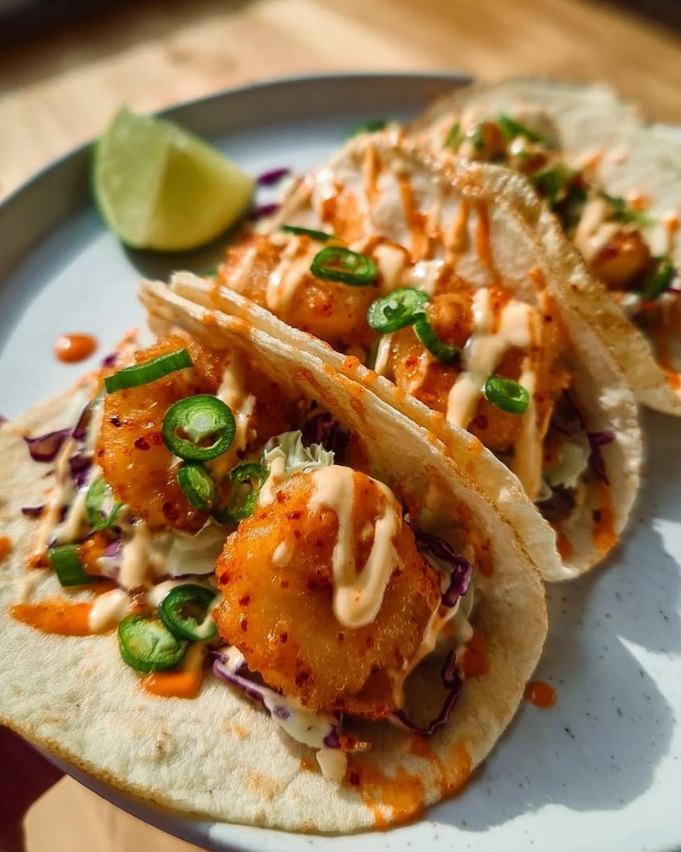 Air Fryer Bang Bang Shrimp Tacos