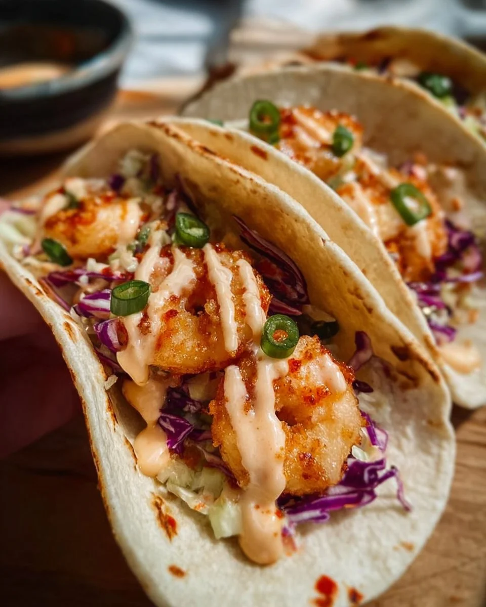 Air Fryer Bang Bang Shrimp Tacos