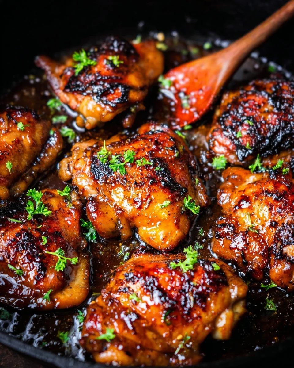 Baked Honey Garlic Boneless Chicken Thighs