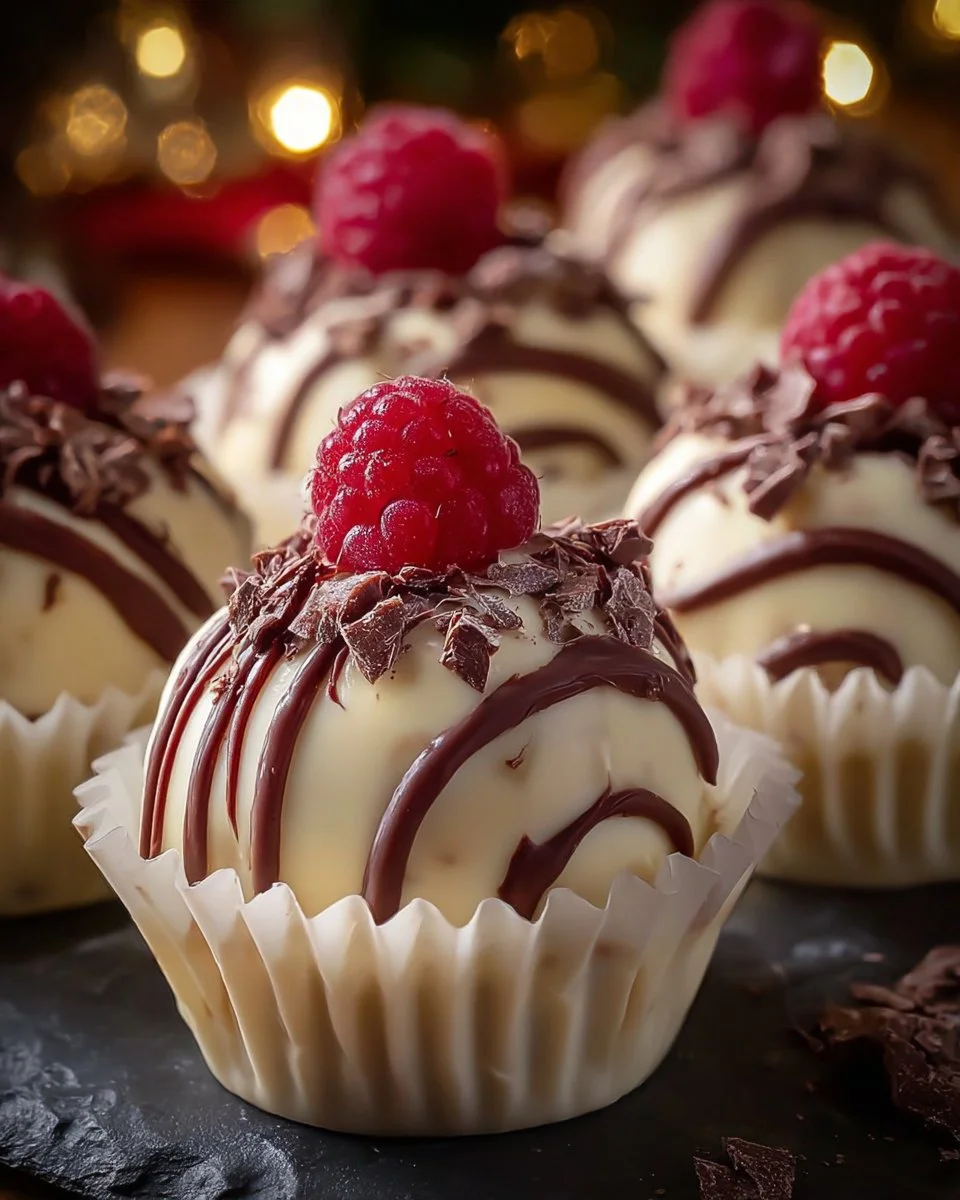 White Chocolate Raspberry Cheesecake Balls