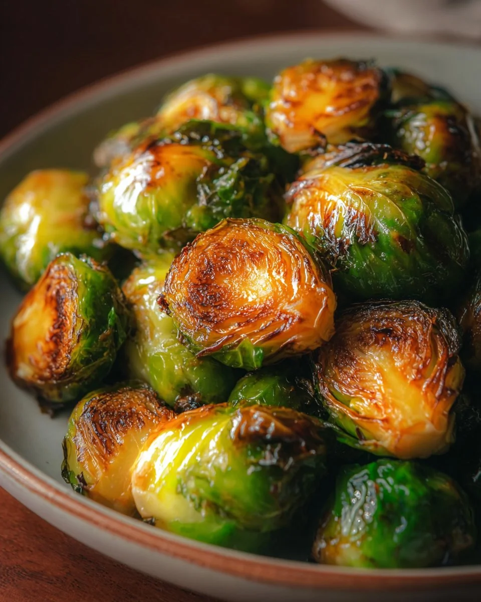 Orange Maple Glazed Brussels Sprouts