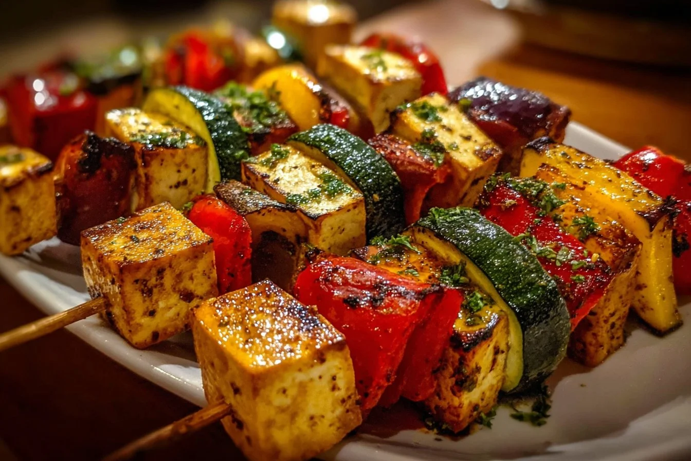 Speedy Tofu and Veggie Skewers