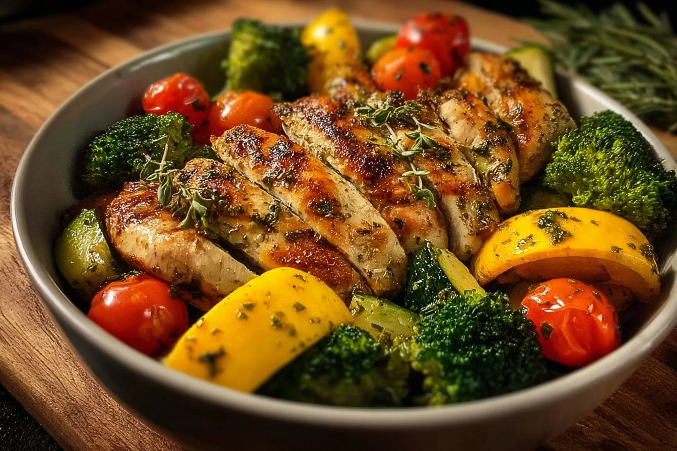 Garlic Herb Chicken and Veggie Bowls