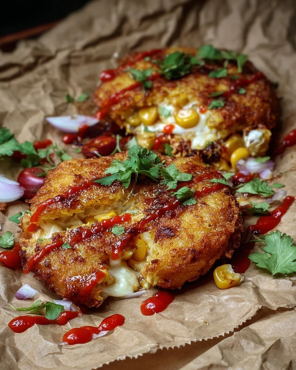 Cachapas - delicious Venezuelan sweet corn pancakes served with cheese.