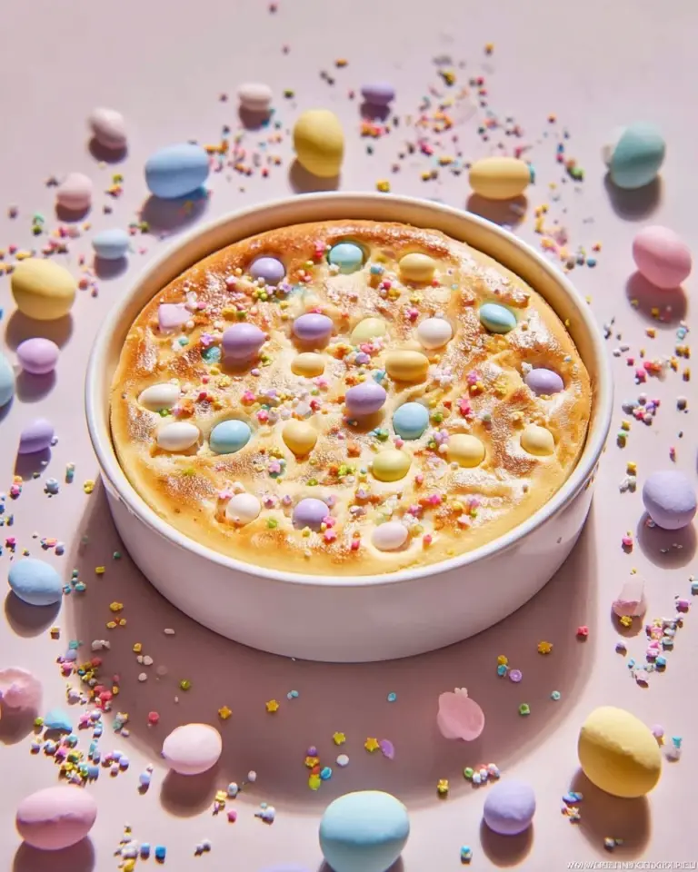Delicious Cadbury Mini Egg Blondies dessert with colorful mini eggs.