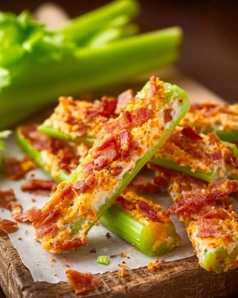 Cheddar Bacon Celery Sticks