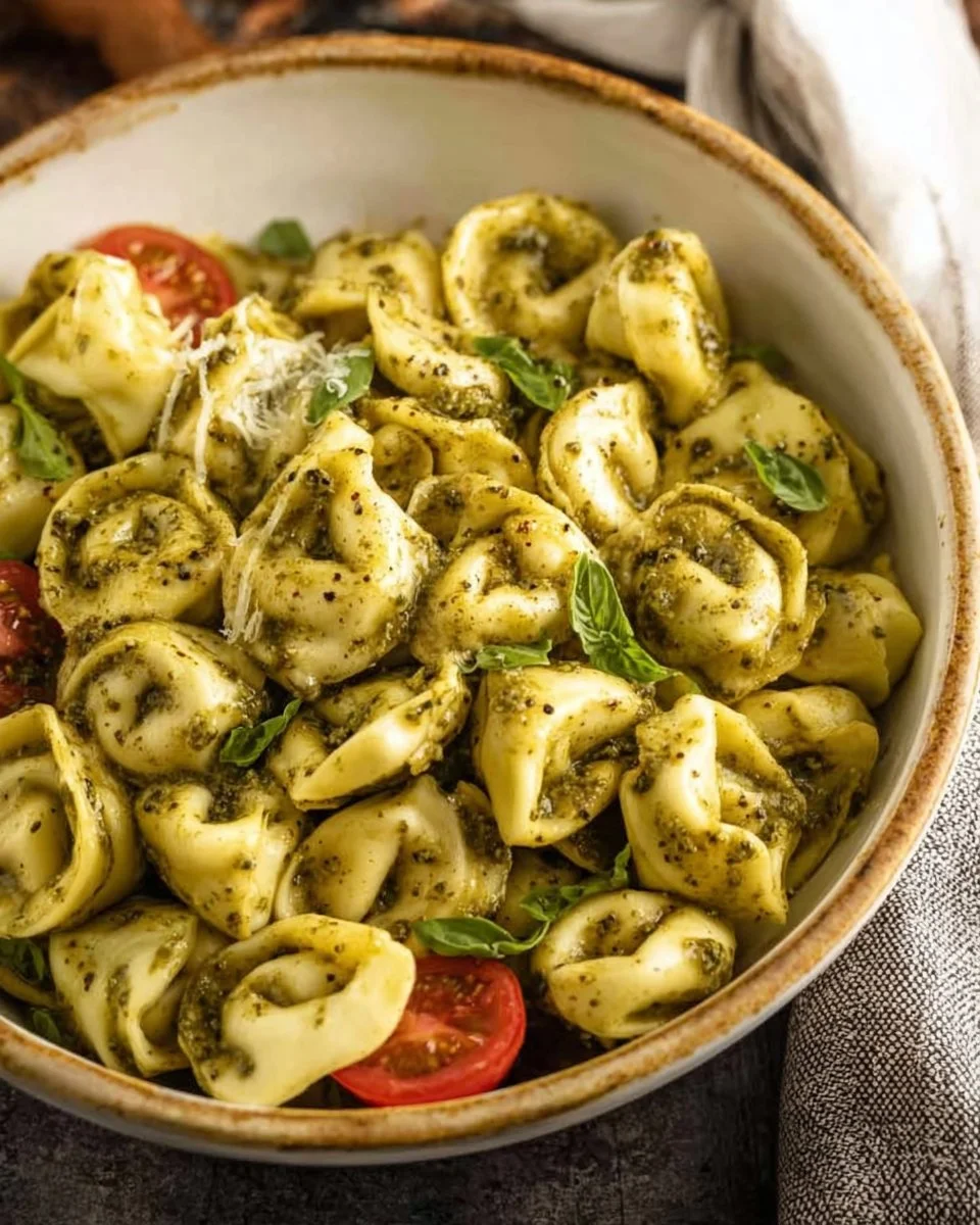 Cheese Tortellini with Pesto