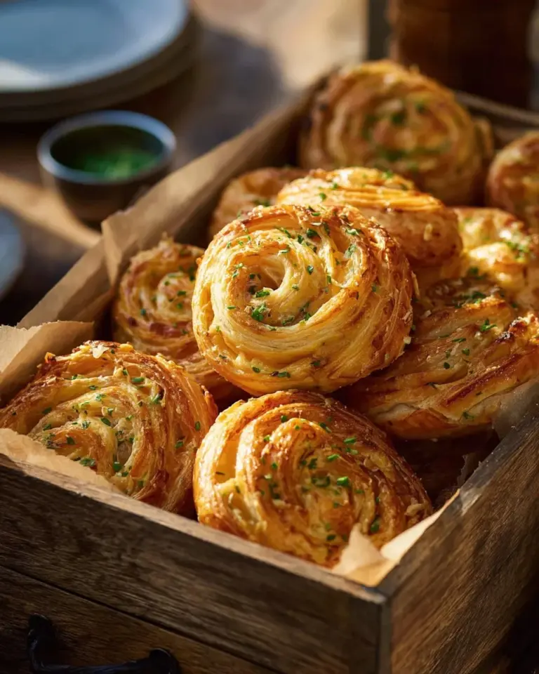 Cheesy Garlic Cruffin with melted cheese and garlic filling