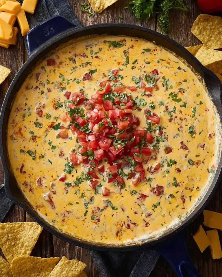 Cheesy hamburger and rice dip served in a bowl for a tasty appetizer.