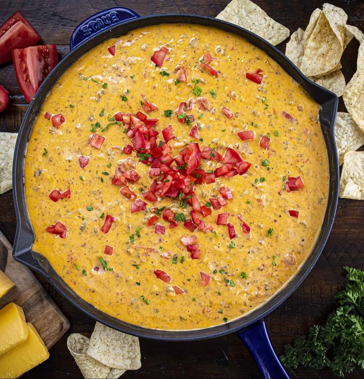 Cheesy Hamburger and Rice Dip