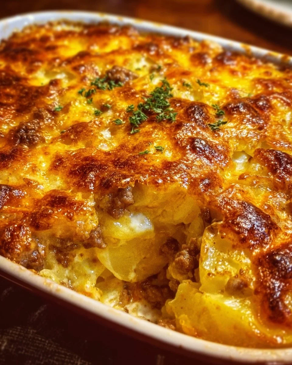Cheesy Hamburger Potato Casserole