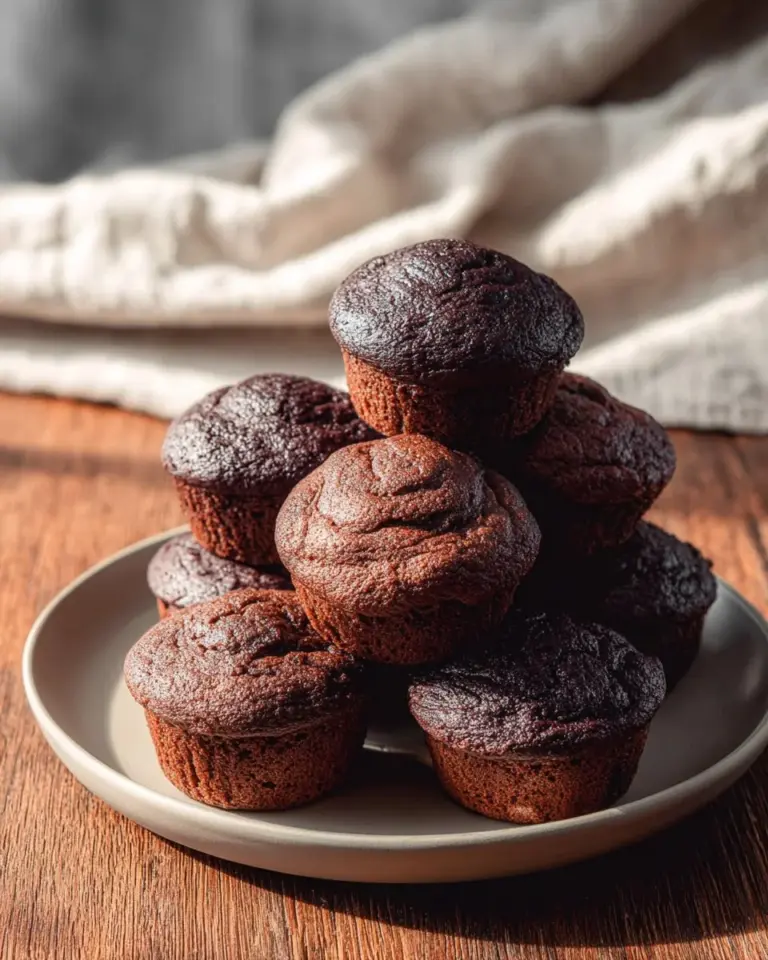 Delicious Chocolate Protein Mini Muffins fresh out of the oven