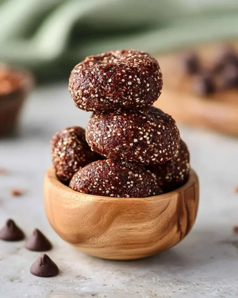 Delicious chocolate quinoa bites stacked on a plate