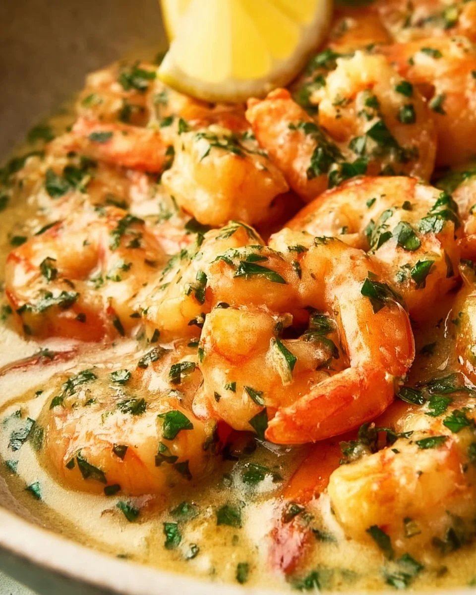 Creamy Lemon Garlic Prawns