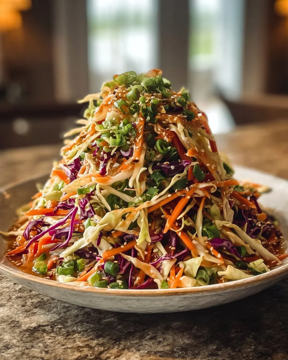 Crunchy Asian Cabbage Slaw with Addictive Sesame Dressing