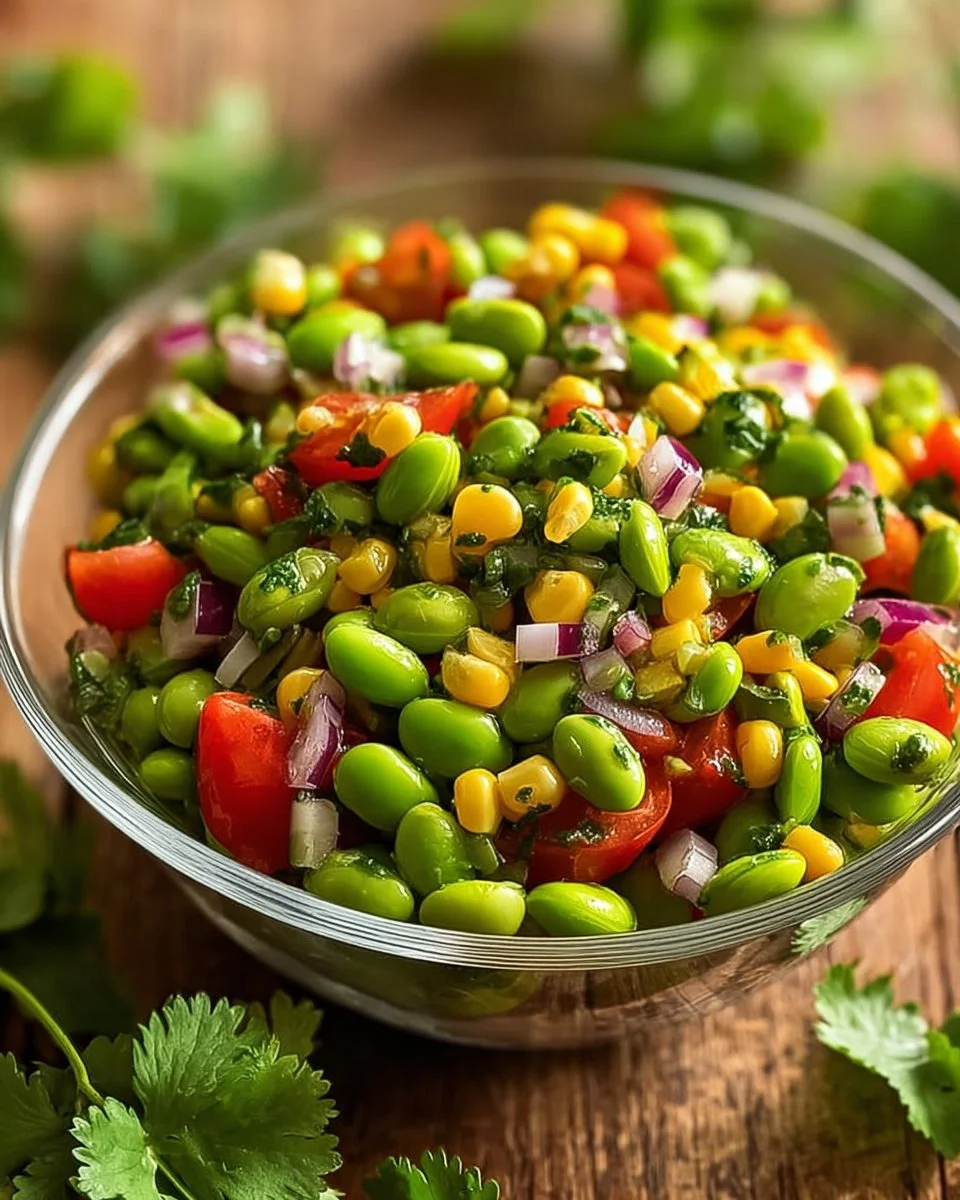 Edamame Salad with Cilantro Lime Dressing