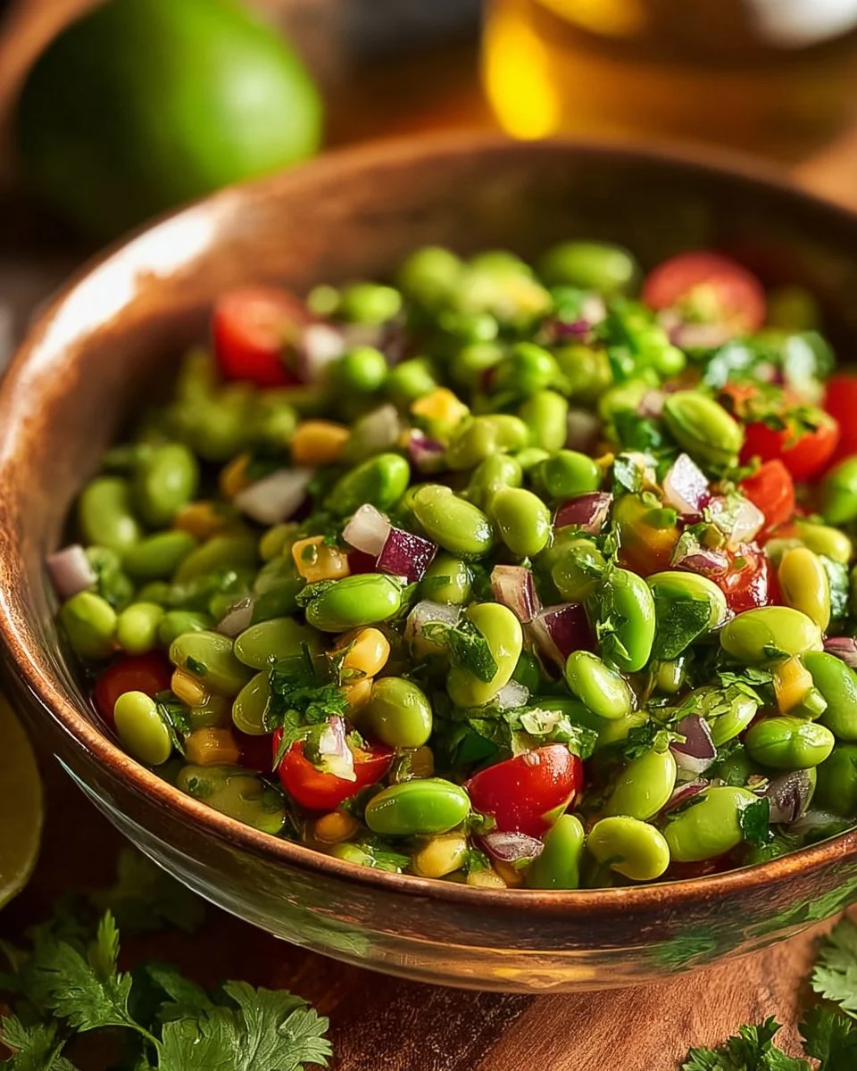 Edamame Salad with Cilantro Lime Dressing