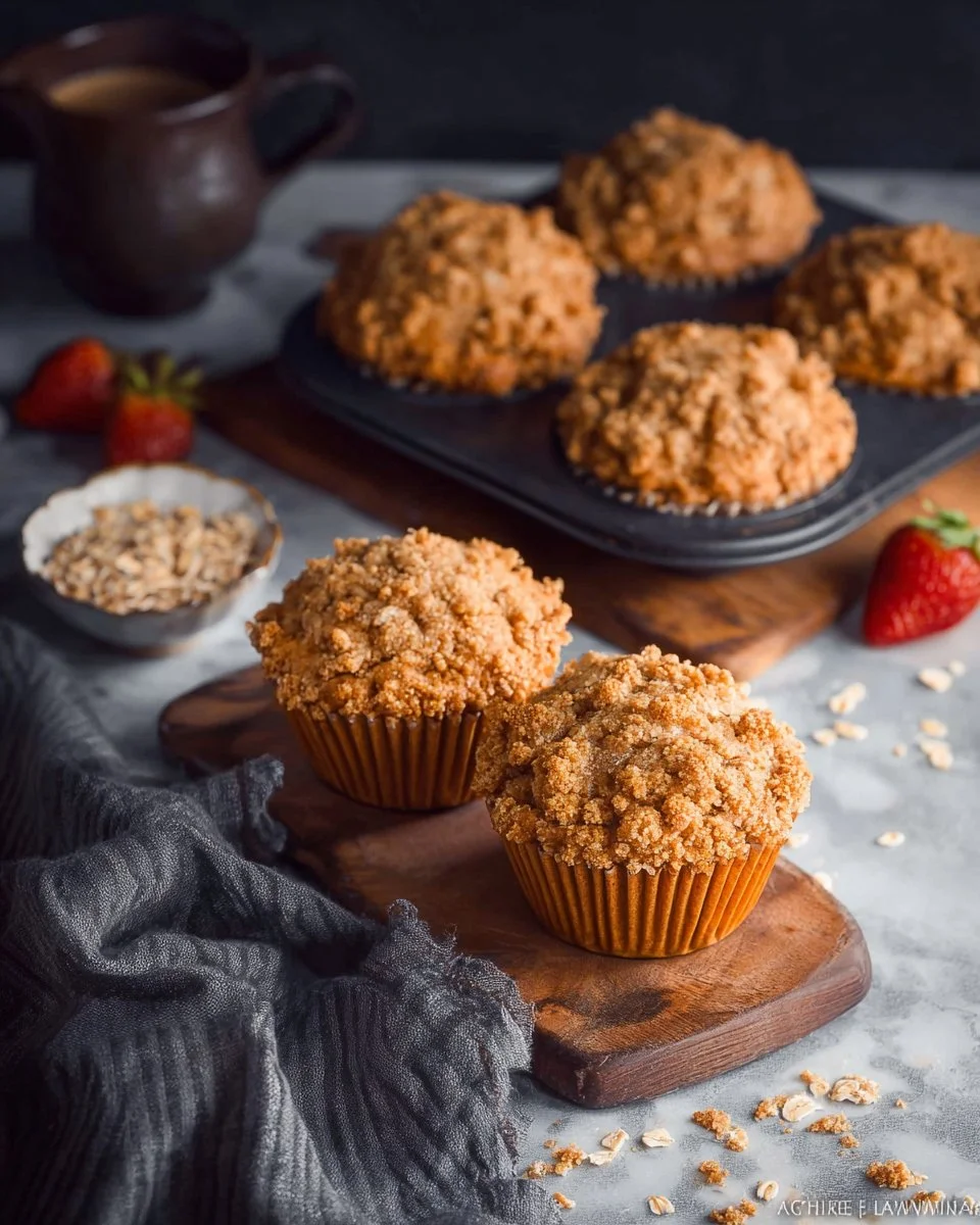 Flaxseed Muffins with Streusel Topping