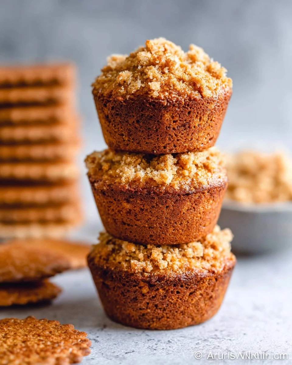 Delicious homemade Graham Cracker Muffins on a plate