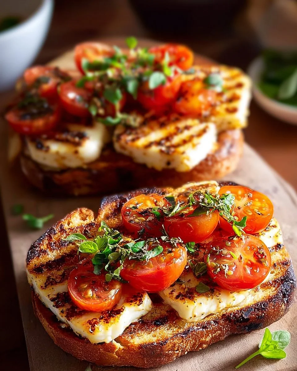 Grilled Halloumi Sandwiches with Tomatoes