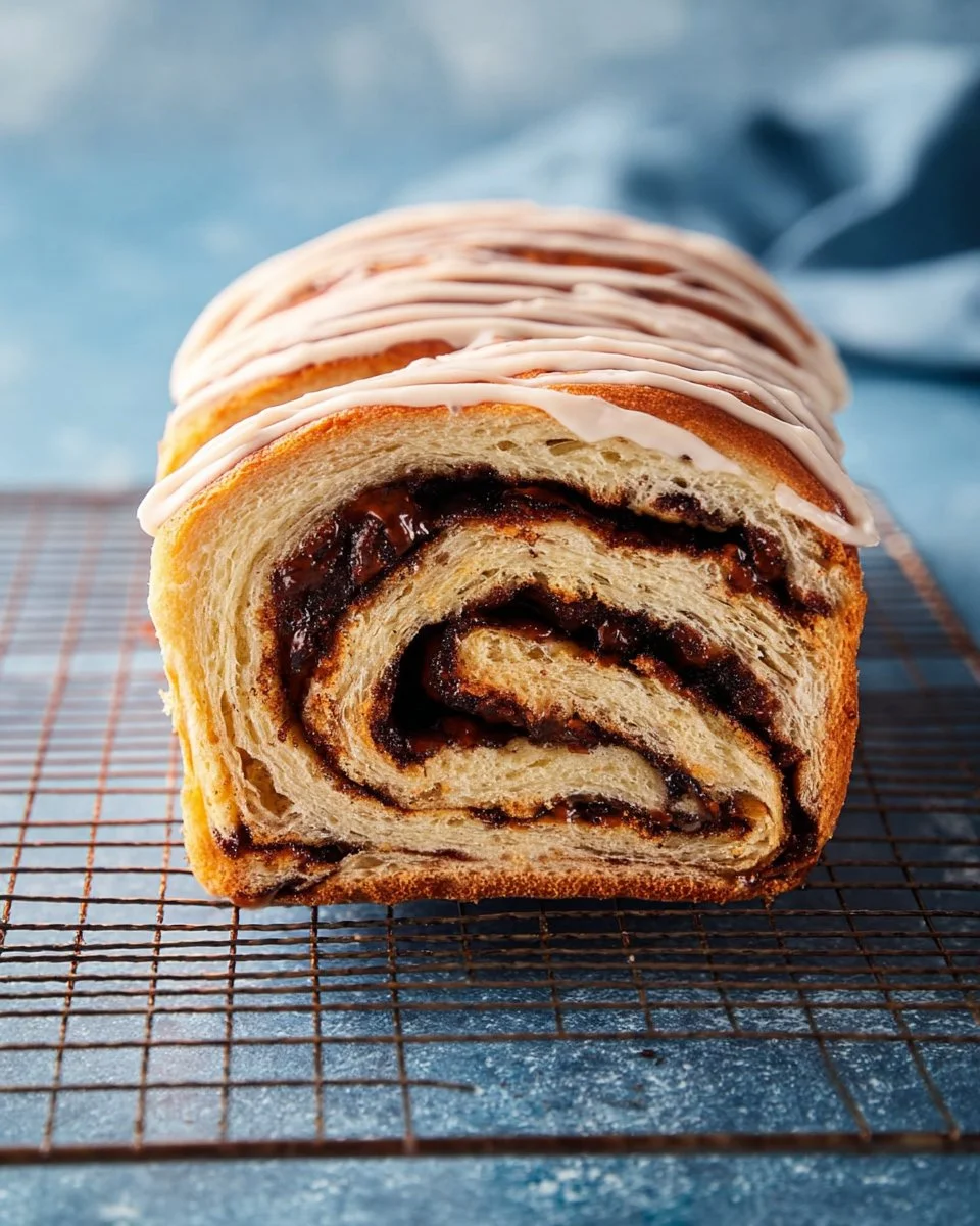 Loaf of homemade cinnamon raisin bread fresh out of the oven.