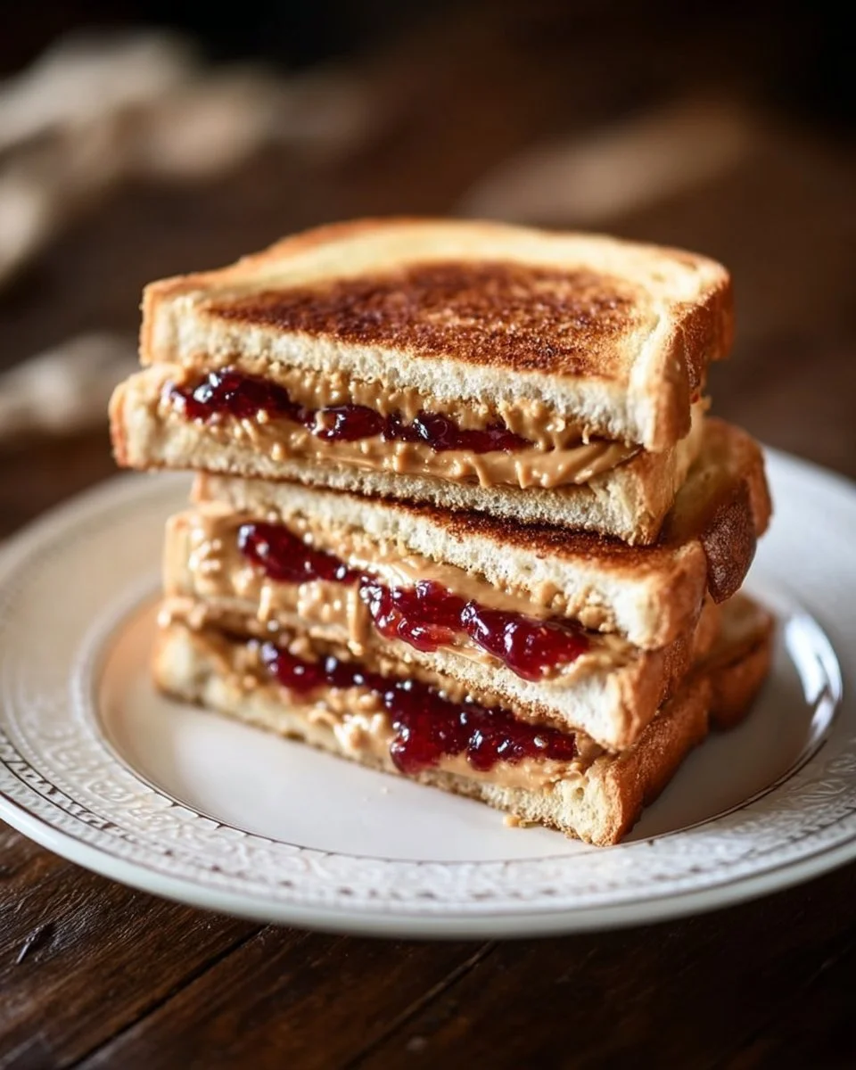 Homemade Fried Peanut Butter and Jelly Sandwich