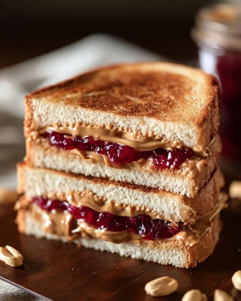 Homemade Fried Peanut Butter and Jelly Sandwich